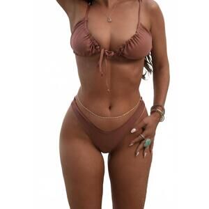 NEW KADIMAH a'ja classic high-leg bikini bottom in bronze